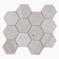Hexagon Wooden White Honed 4 x 4 12 x 13.75 Hexagon Wooden White Honed 4 x 4 12 x 13.75